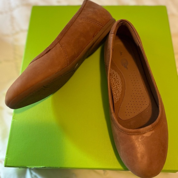 Clark’s Canebay Plain Tan Leather Flats - Picture 16 of 16